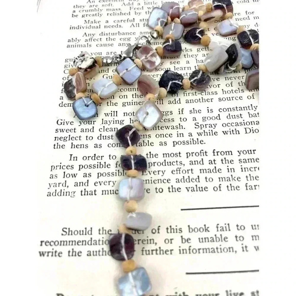 Natural Shell Square Beaded Necklace 18" Assorted Seashell - Picture 12 of 15